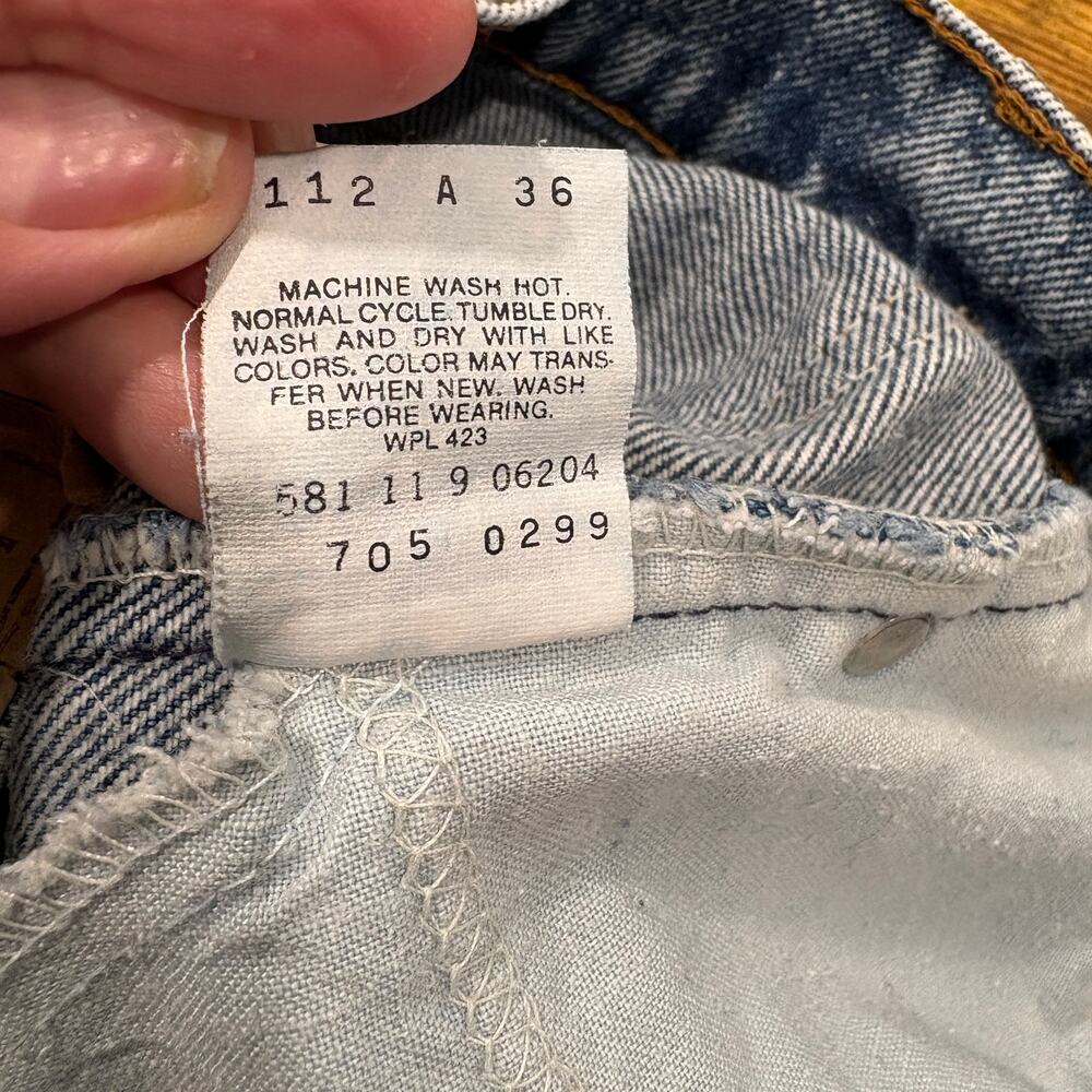 Levis Mens 28x32 505 Student Jeans Blue Acid Wash Vintage 90s Made in USA - Picture 5 of 16